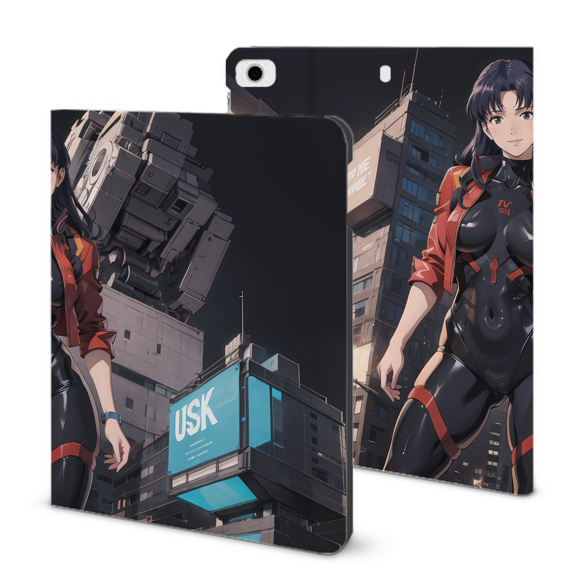 （画像用） EVA 新世紀エヴァンゲリオン IPad ケース ブック型 PUレザー TPU 耐衝撃 軽量 薄型 ペン収納なし 全面保護 IPad 各モデル対応